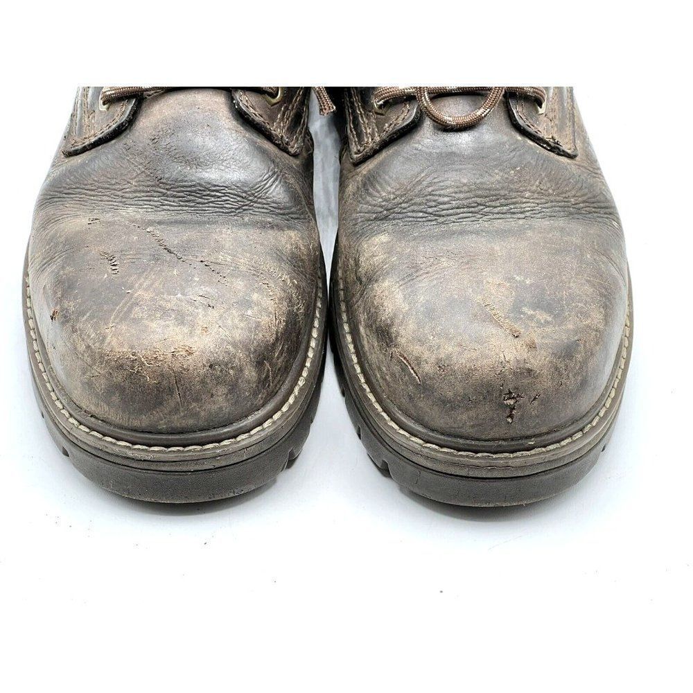 Caterpillar  Brown Leather Steel Safety Toe Work Boots Men's Size 8.5 M - Picture 6 of 15